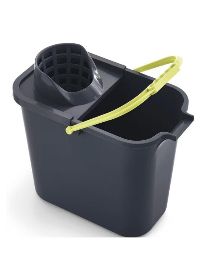 ريان دلو ميري البيضاوي بسعة 12 لتر مع عصّارة – رمادي وليموني. - Image 2