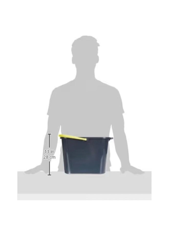 ريان دلو ميري البيضاوي بسعة 12 لتر مع عصّارة – رمادي وليموني. - Image 3