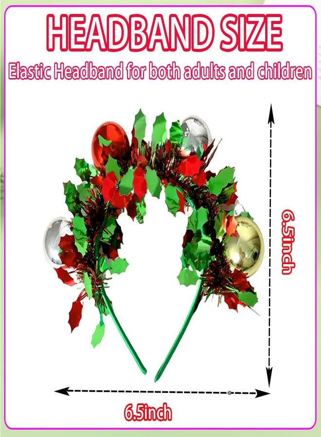 RUPOFUZA Christmas Headbands for Women Girls Glitter Colorful Tassel Headband Gold and Silver Balls Hair Bands Merry Christmas Headwear for Festive Party Hair Accessories Holiday New Year Headpiece Supplies - Image 5
