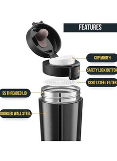 Generic Stainless Steel Thermos with Infuser and Mug for Tea and Coffee Smart LCD Touch Screen Keeps Cold or Hot Drinks Warm Shockproof and Leakproof 18 oz (White, 380 ml)  - Image 2