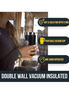 Generic Stainless Steel Thermos with Infuser and Mug for Tea and Coffee Smart LCD Touch Screen Keeps Cold or Hot Drinks Warm Shockproof and Leakproof 18 oz (White, 380 ml)  - Image 4