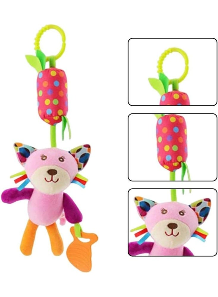 Soft Plush Hanging Rattle Toy for Sensory Development - Stroller, Crib, and Car Seat Activity - Image 1