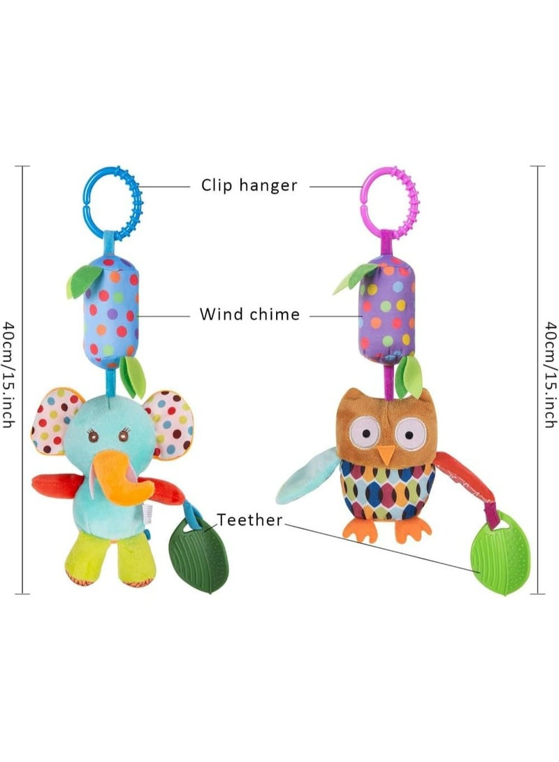 Soft Plush Hanging Rattle Toy for Sensory Development - Stroller, Crib, and Car Seat Activity - Image 3