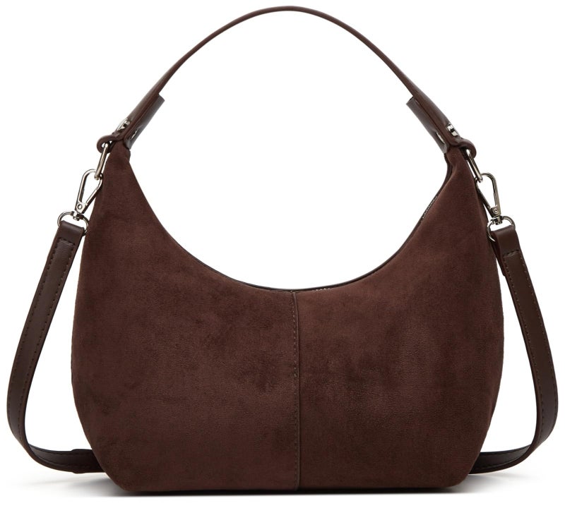 Tellrain Suede Crescent Bag Women 2025 Retro Suede Slouchy Bag Fall Work Handbag Shoulder Bag Slouchy Tote Underarm Purse - Image 1