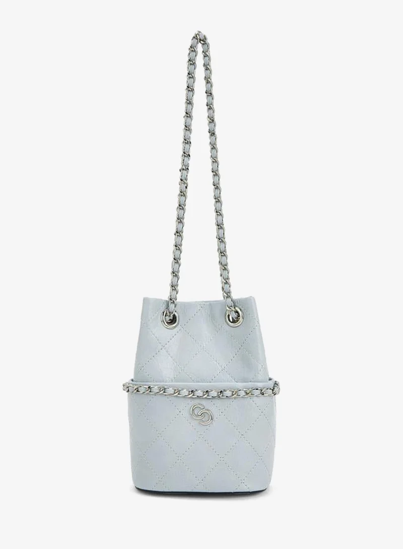Quilted Bucket Bag With Chain Strap
