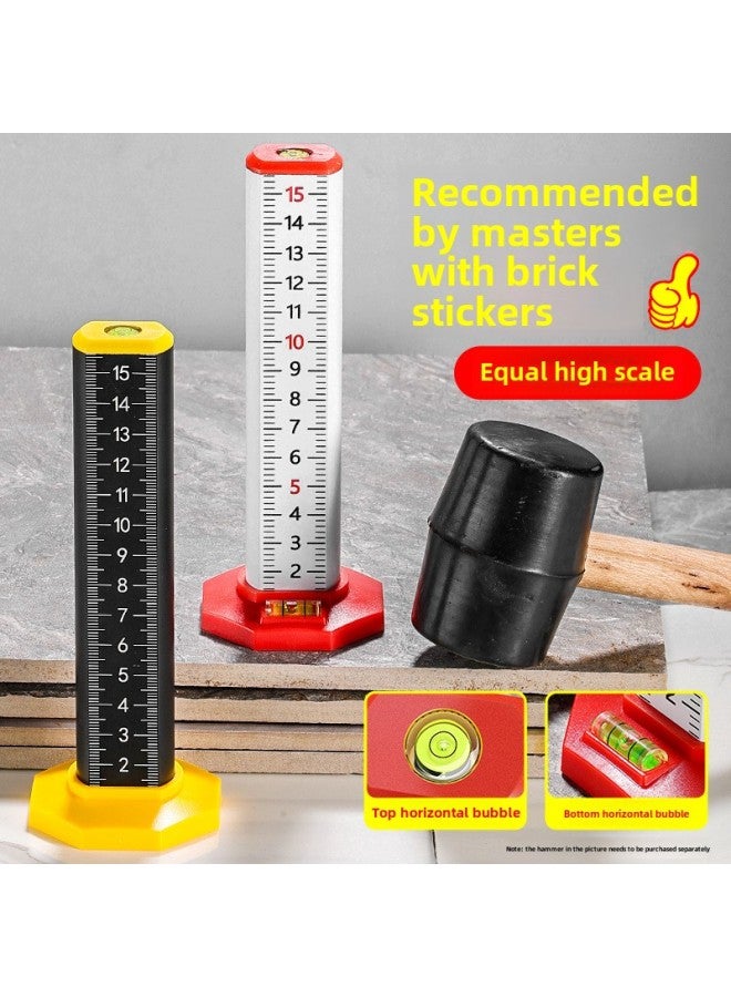 Special Floor Tile Level Meter Equal Height Ruler Bricklayer Tile Strong Magnetic Aluminum Alloy Ceiling Positioning Equal Height Ruler-Model:Upgraded Dual-use Model [double Bubble With Magnet] - Image 2