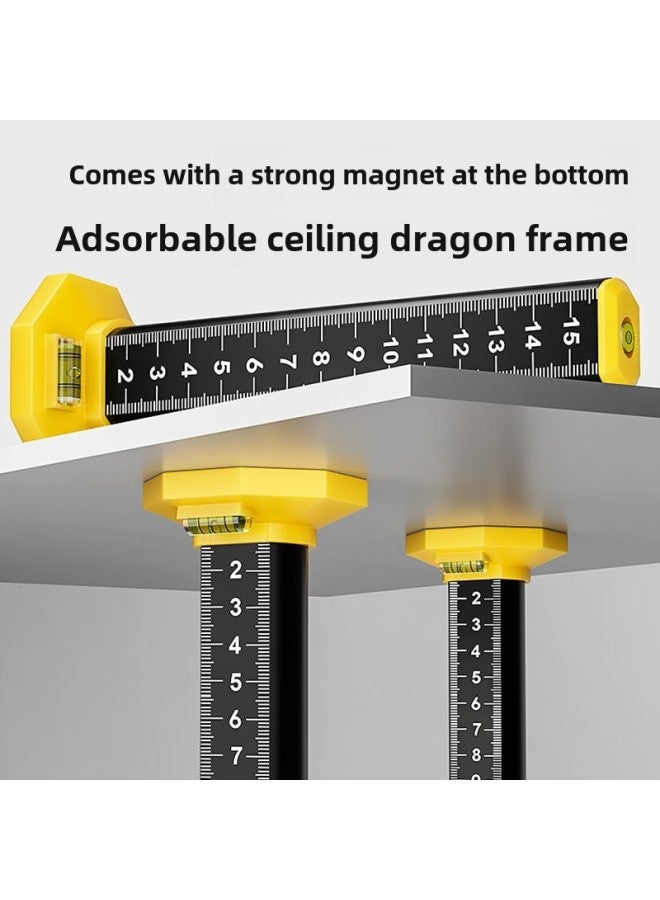 Special Floor Tile Level Meter Equal Height Ruler Bricklayer Tile Strong Magnetic Aluminum Alloy Ceiling Positioning Equal Height Ruler-Model:Upgraded Dual-use Model [double Bubble With Magnet] - Image 5
