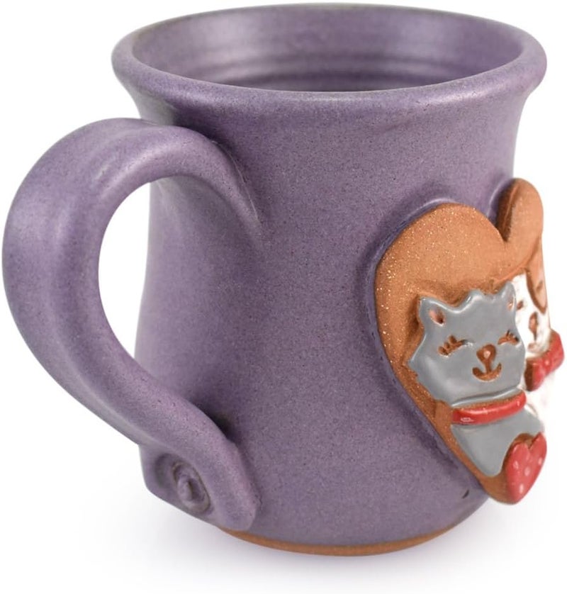 Modern Artisans Cuddlin Cats Mug  American Made Stoneware Pottery 16oz - Image 2