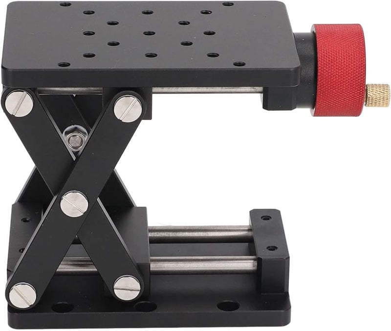 منصة رفع مقصية يدوية من الألومنيوم مع عجلات قفلية وحامل مختبر، أقصى حمل 10 كجم - Image 1