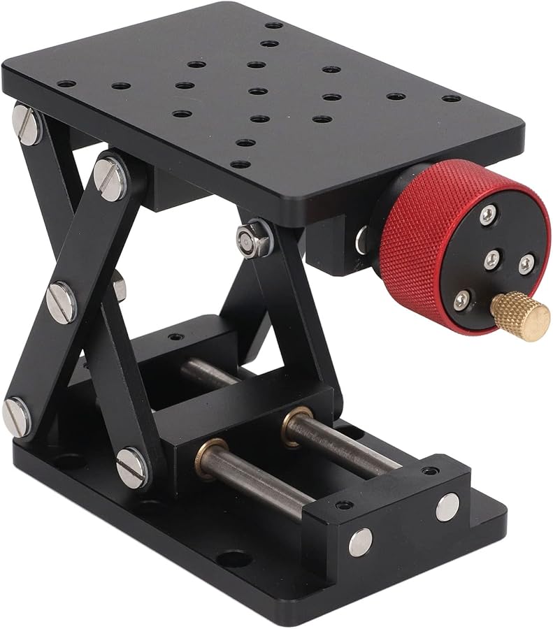 منصة رفع مقصية يدوية من الألومنيوم مع عجلات قفلية وحامل مختبر، أقصى حمل 10 كجم - Image 3