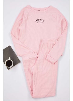 Pink Cotton Slogan Embroidered Ribbed Knitted Pajama Set THMAW25PT00059 - pzsku/ZA79FDF0A9DD9F004B191Z/45/_/1737375911/98eaa985-7cf4-484c-9e11-71573d5ae9a4