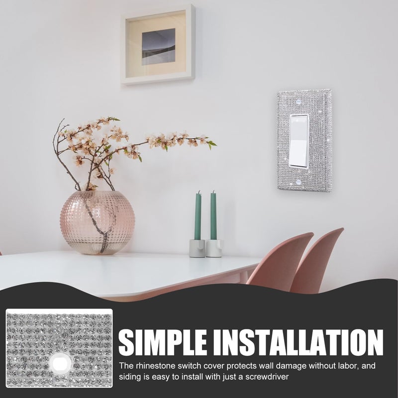 Glitter Rhinestone Toggle Light Switch Cover Decorative Wall Plate For US Outlet - Image 5
