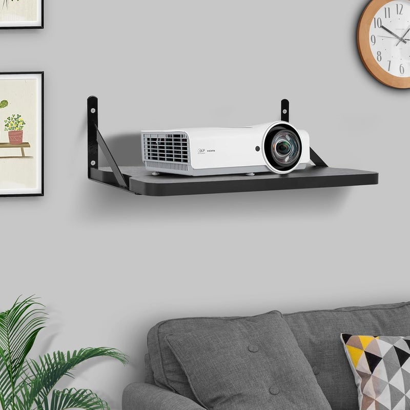 BEARUT Black Small Mini Projector ShelfRouter Wall Mount Floating ShelfProjector Mount Rack HolderModem Cable Box for Xbox Series PS5 PS4 by MDF - Image 4