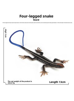 Children's Montessori Teaching Aids Reptile Simulation Solid Lizard Model Monitor Lizard Toy Amphibian Static Ornaments-Color:Ox-1512 Blue Four-legged Snake
