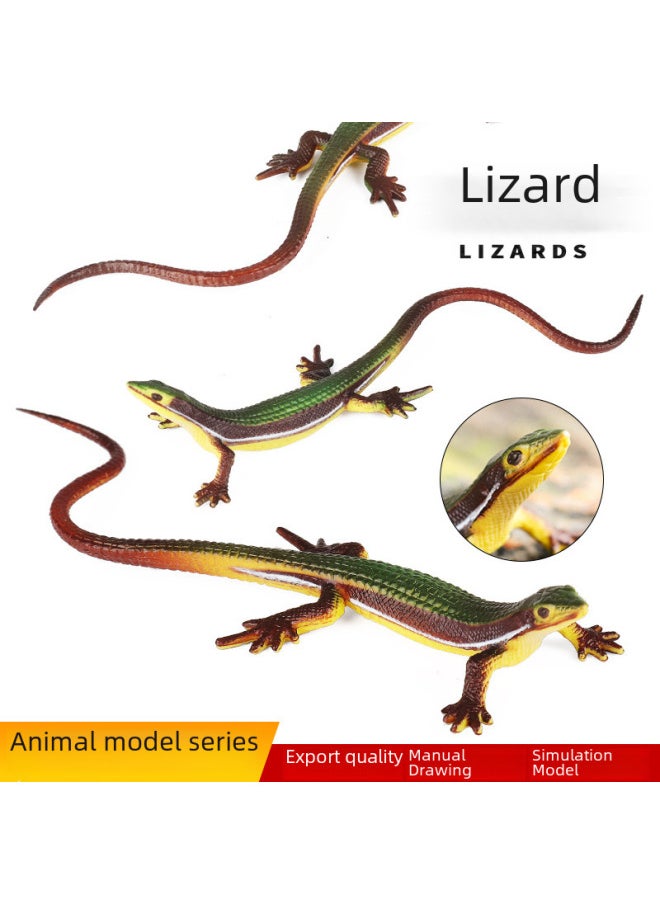 Generic - Children's Montessori Teaching Aids Reptile Simulation Solid Lizard Model Monitor Lizard Toy Amphibian Static Ornaments-Color:Ox-1512 Blue Four-legged Snake - Image 1