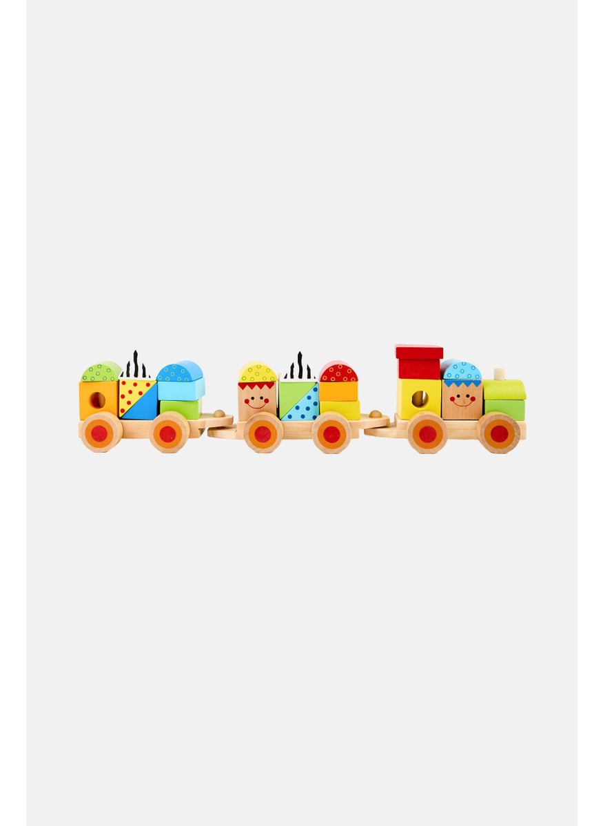 TOOKY TOY Wooden Stacking Train  - Image 3