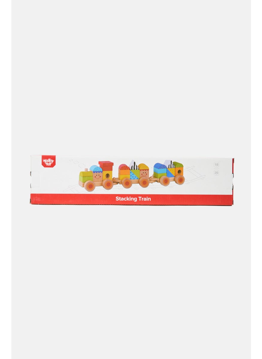 TOOKY TOY Wooden Stacking Train  - Image 2