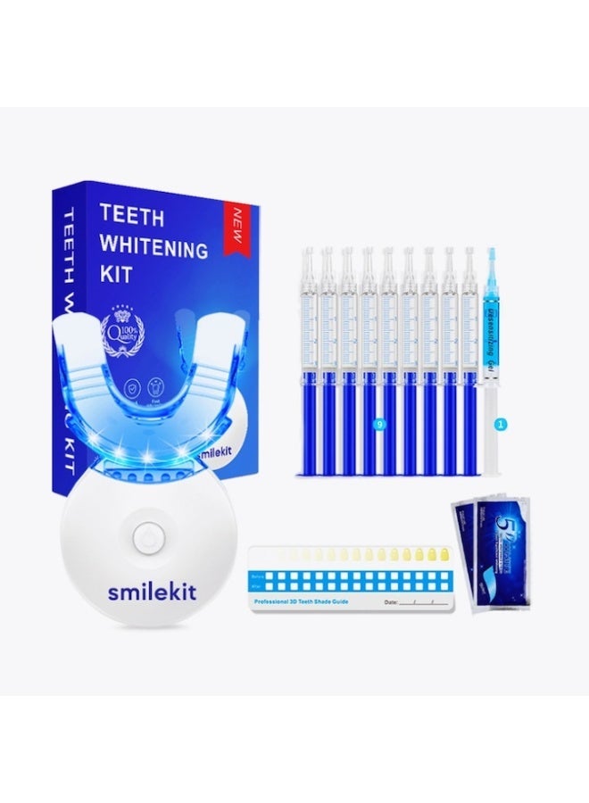 SMILEKIT LED Teeth Whitening Kit – Portable Dental Whitening Set, 10x Gel, 2x Whitening Strips, Peroxide Free, Premium Tray, Gentle and Effective Whitening, Removes Stains, Whiter Teeth at Home, Gift Box, Fast Whitening Treatment, Battery Included - Image 1