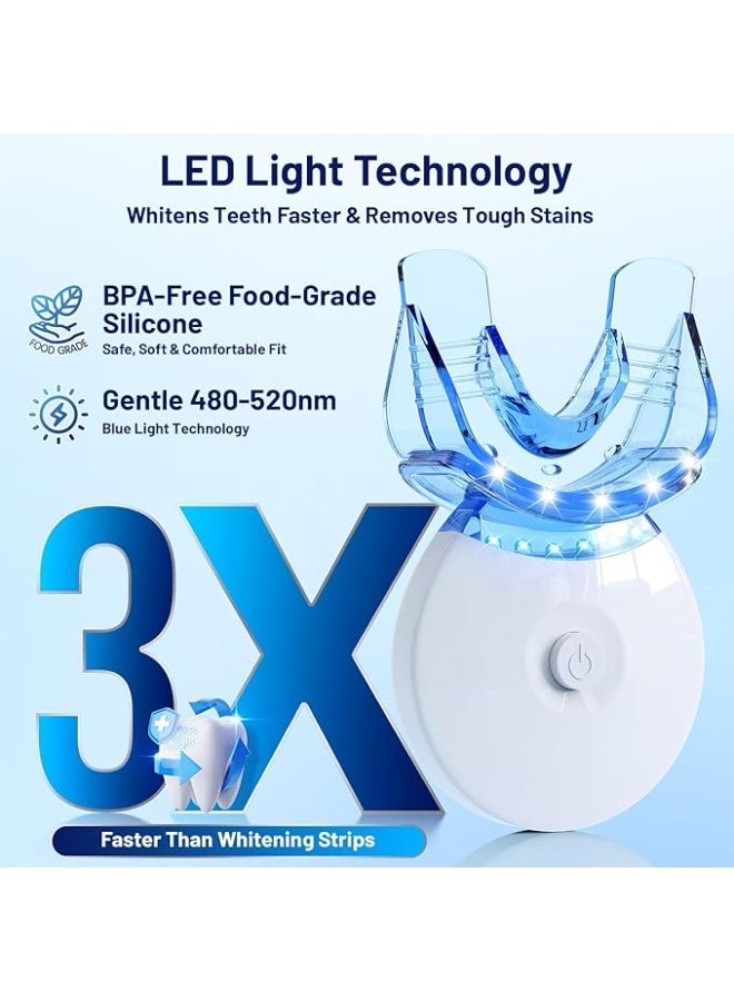 SMILEKIT LED Teeth Whitening Kit – Portable Dental Whitening Set, 10x Gel, 2x Whitening Strips, Peroxide Free, Premium Tray, Gentle and Effective Whitening, Removes Stains, Whiter Teeth at Home, Gift Box, Fast Whitening Treatment, Battery Included - Image 2