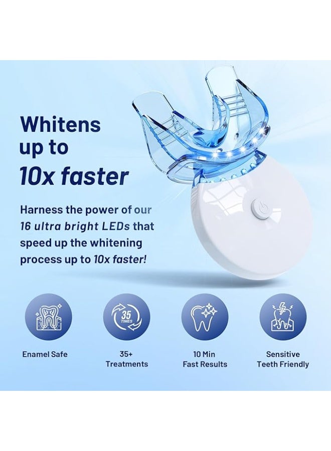 SMILEKIT LED Teeth Whitening Kit – Portable Dental Whitening Set, 10x Gel, 2x Whitening Strips, Peroxide Free, Premium Tray, Gentle and Effective Whitening, Removes Stains, Whiter Teeth at Home, Gift Box, Fast Whitening Treatment, Battery Included - Image 4