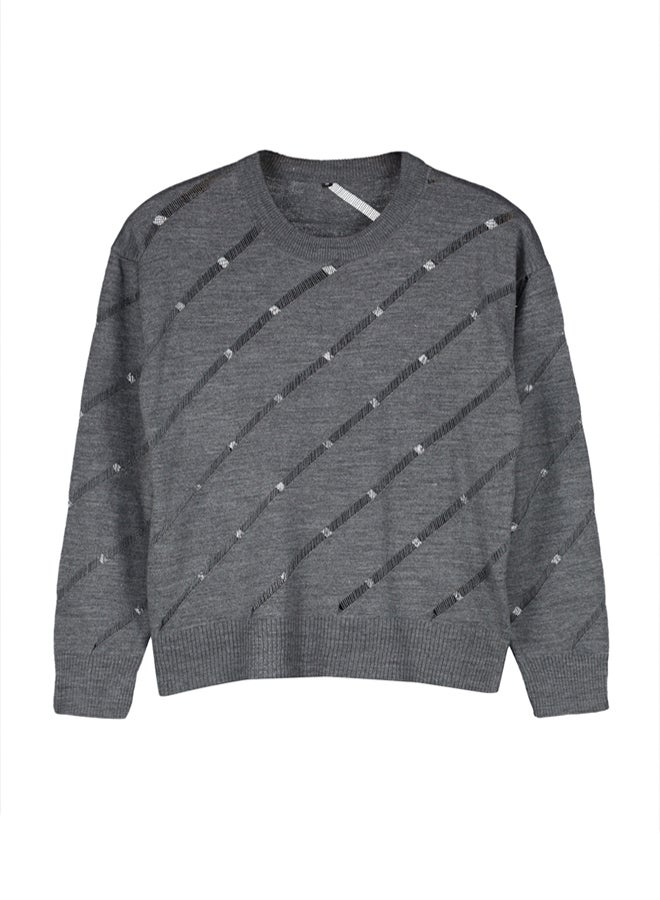 trendyol Anthracite Openwork/Hole Knitwear Sweater - Image 5