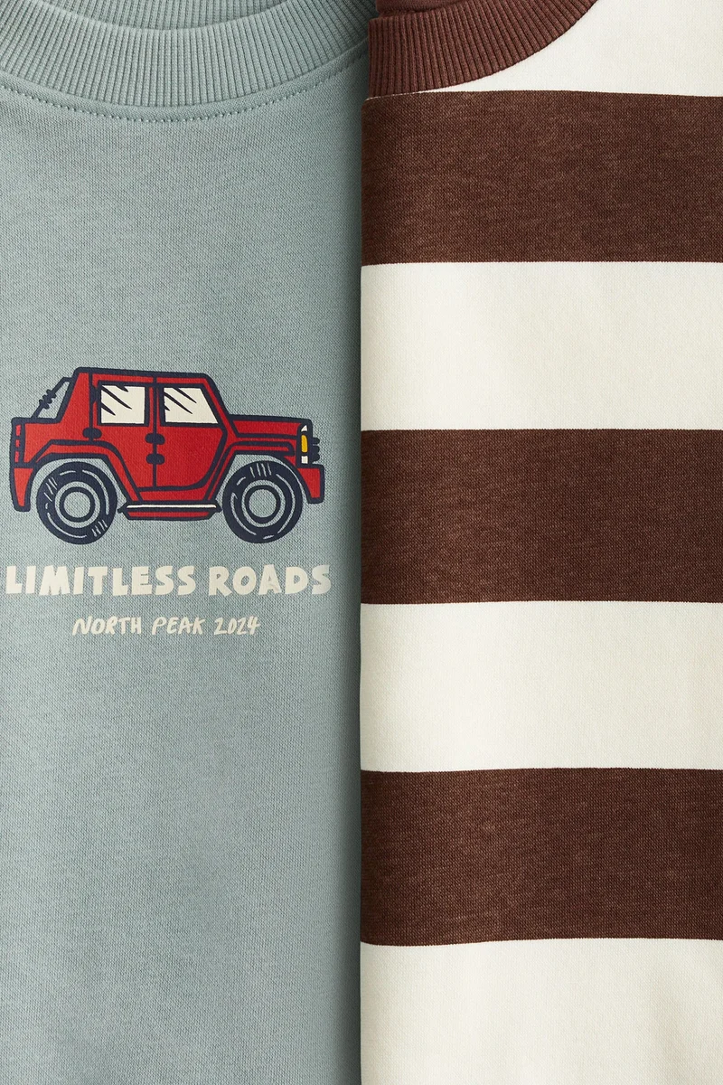 H&M 2-pack printed cotton sweatshirts