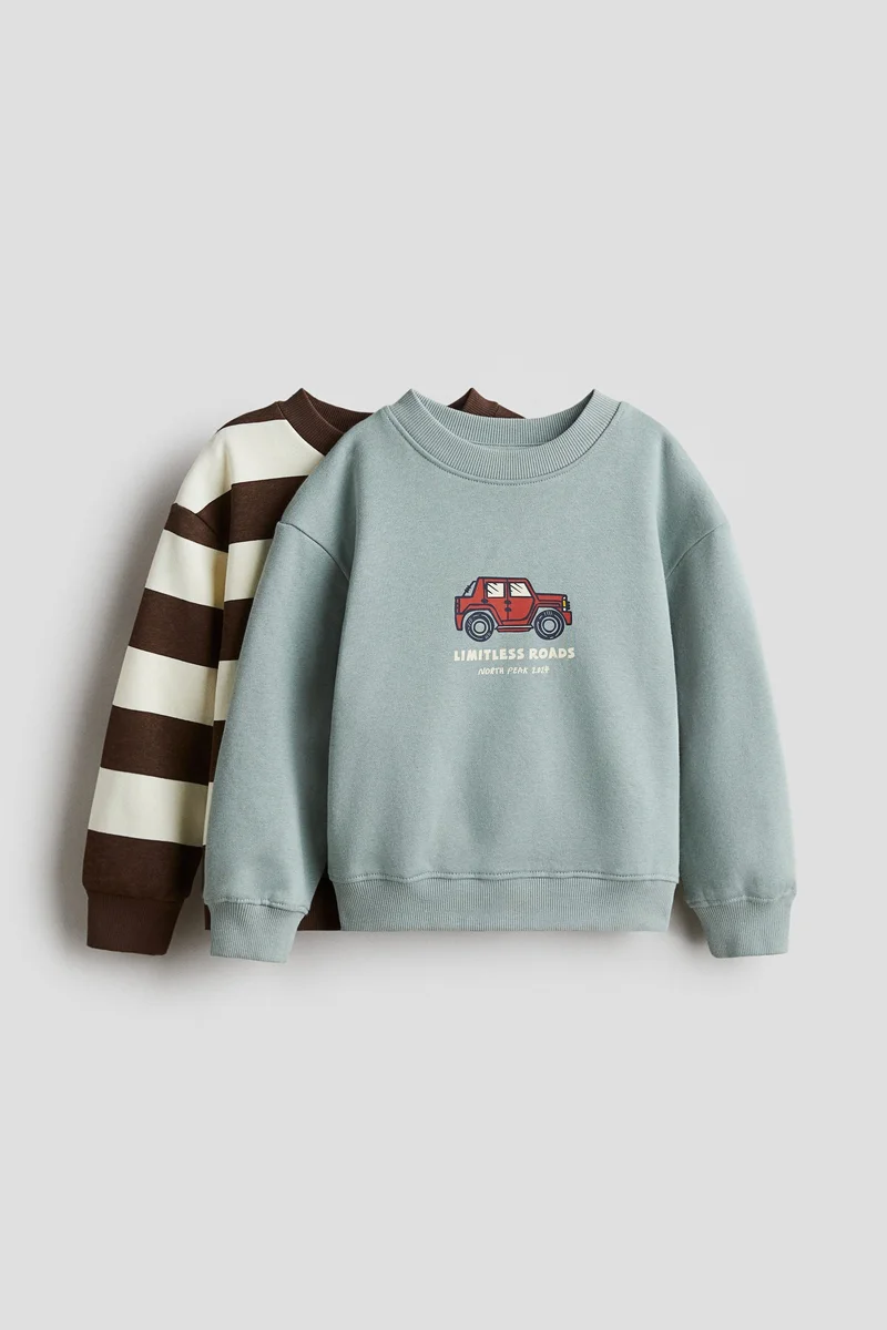 H&M 2-pack printed cotton sweatshirts
