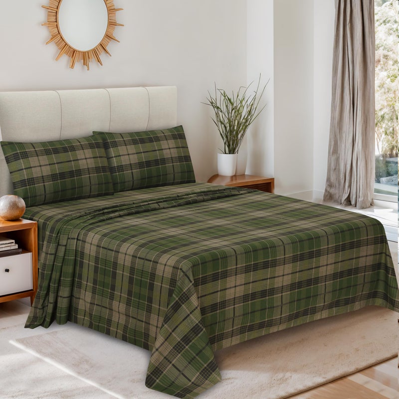 RUVANTI Flannel Sheets Twin Size - 100% Cotton Double Brushed Twin Sheets Set, Deep Pockets 16 Inches, All Seasons Breathable & Extra Soft Bed Sheets, Warm & Cozy, 3 Piece, DNA Plaid - Image 2