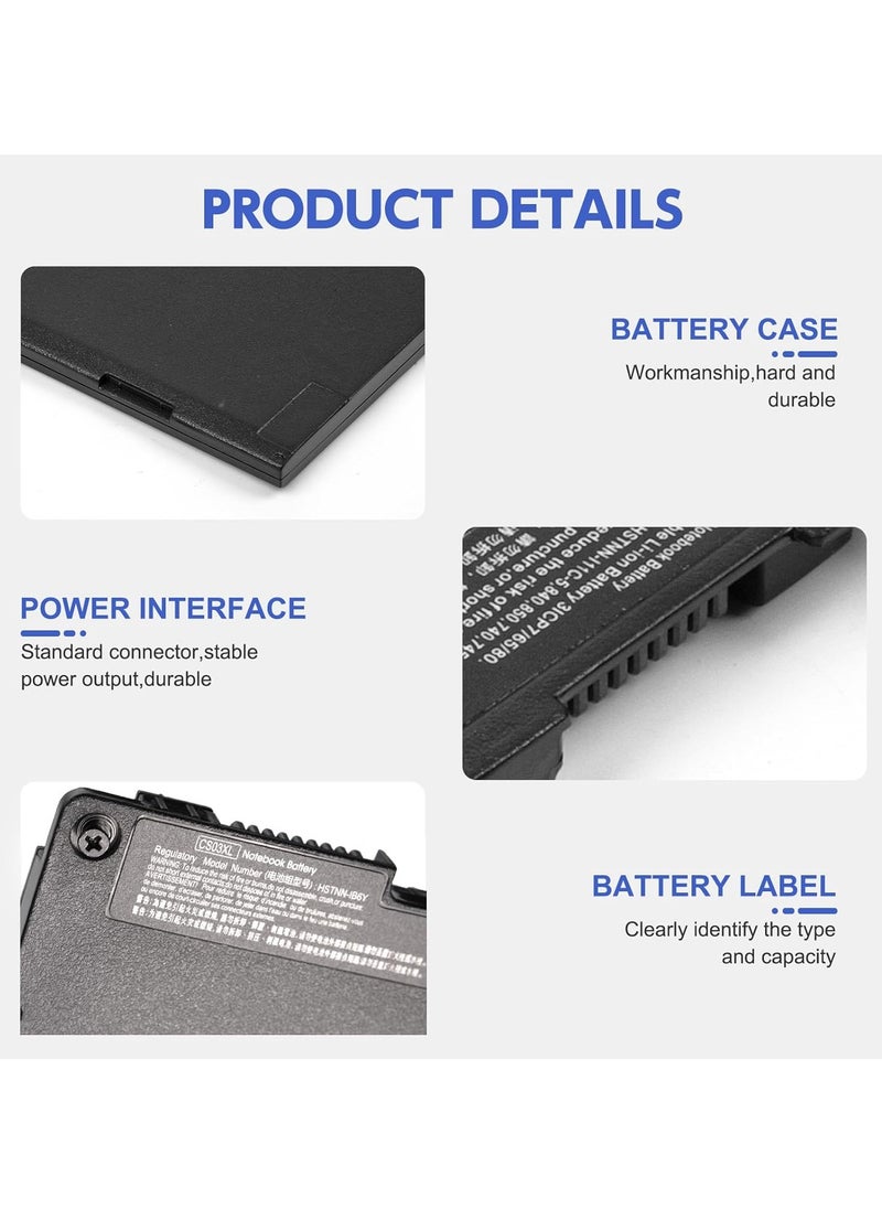 Generic CS03 CS03XL Battery for HP EliteBook 745 755 840 848 850 G3 G4 ZBook 15u G3 G4 Series MT42 MT43 CS03046XL 800231-1C1 800513-000 1 - - 114V - 48Wh  - Image 5
