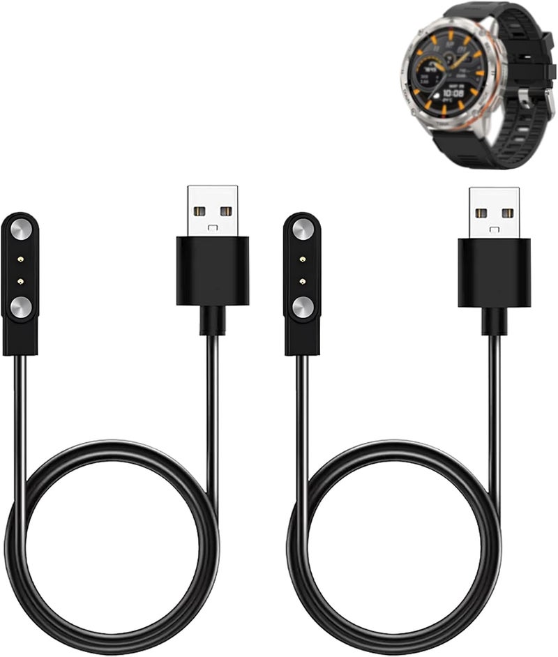 WUNIAK Charging Cable for KOSPET Tank T3 Ultra 2 Smart Watch, Magnetic USB Flexible Charging Cable Accessories for KOSPET Tank T3 Ultra 2 Smart Watch,(2 Pack) - Image 1