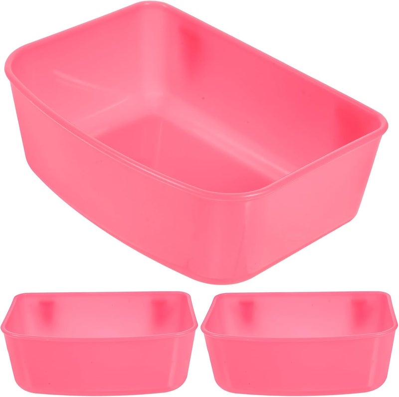 Alasum 3pcs Bird Feeding Bowls and Water Feeder Set Plastic Cage Feeders Small Size Pink for Small Parrots Finch Cage Accessories - Image 1