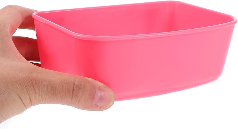Alasum 3pcs Bird Feeding Bowls and Water Feeder Set Plastic Cage Feeders Small Size Pink for Small Parrots Finch Cage Accessories - Image 4
