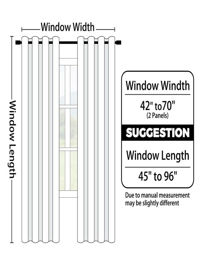 Yakamok Blue and Greyish White Ombre Curtains 63 Inch Length, Room Darkening Gradient Color Curtains for Bedroom,Light Blocking Thermal Insulated Window Drapes for Living Room(2 Panels, 52x63 Inch) - Image 2
