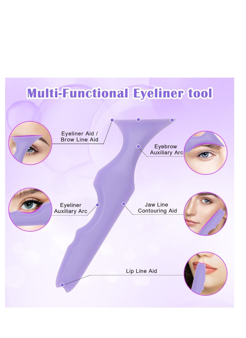 Excefore - 5 in 1 Eyeliner Stencils for Eyes, 2 Pcs Multifunctional Winged Eyeliner tool, Reusable Applicator Guide Makeup Tool, for Beginners Winged Eyeliner, Defined Eyebrow, Face Contour and Lip Line - Image 1