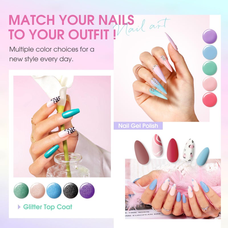 ROSALIND 30PCS Gel Nail Polish Set, 26 Classic Colors Gel Polish kit with Base Coat Glossy Matte and Glitter Top Coat Gel Nails Set All Seasons Collection Gift for Women - Image 5