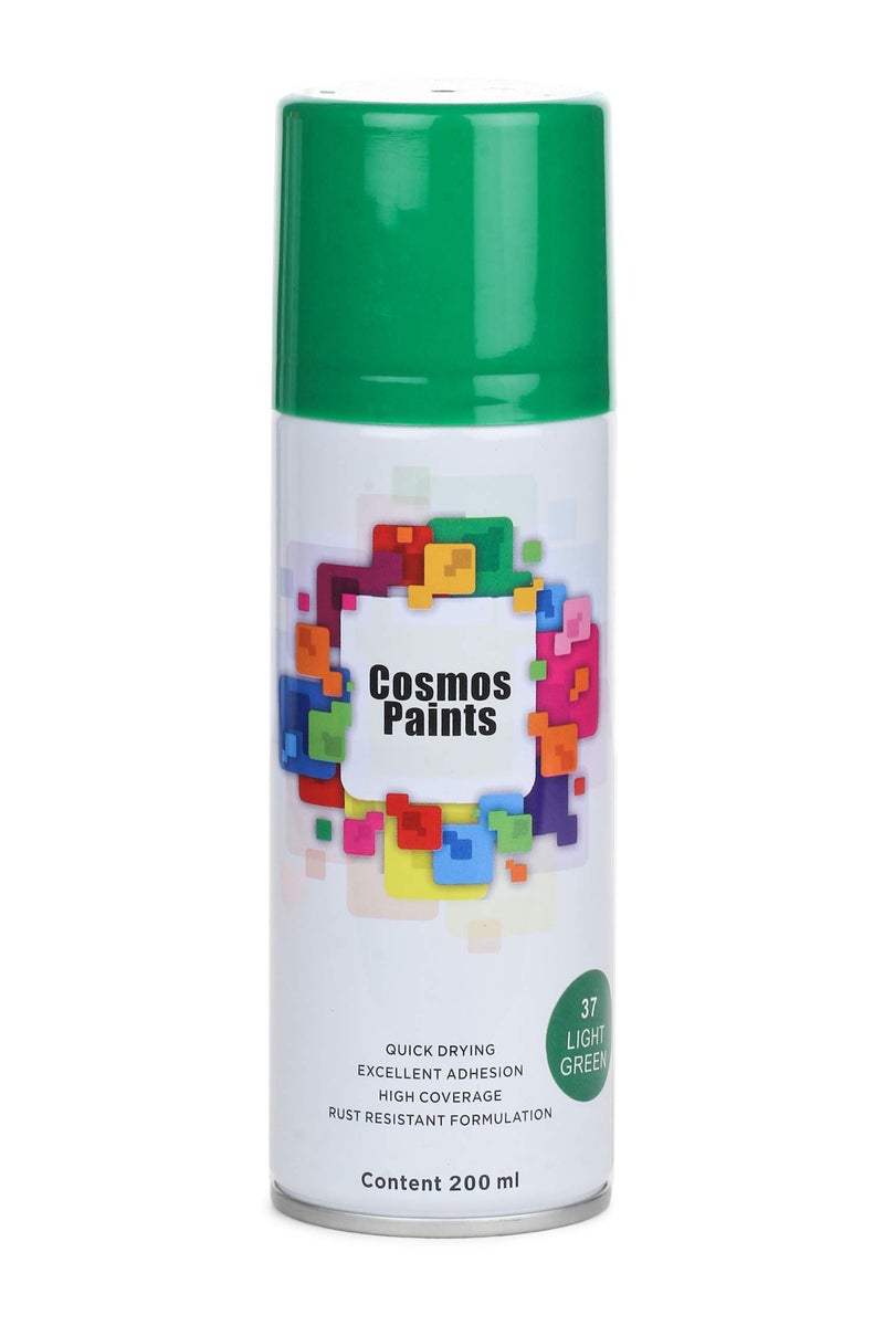 Cosmos Paints 37 Light Green, Solid Colours Spray Paint, Gloss Finish (200 Ml) | Quick Dry & No-Drip Wide Spray Cap System For Cars, Bikes & Metal, Wood, Plastic, Diy, Home Décor, Art & Craft - Image 1