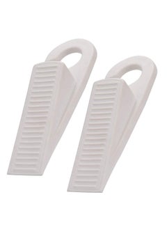 SYOSI Door Stopper,  Rubber Hook Type Door Stopper, Door Stop Works on All Floor Surfaces, Control The Size of The Door Gaps and Prevent The Lock-Outs,1 Inch Thick, 2 Pack White  - Image 1