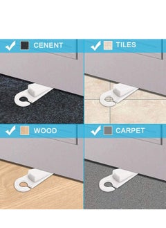 SYOSI Door Stopper,  Rubber Hook Type Door Stopper, Door Stop Works on All Floor Surfaces, Control The Size of The Door Gaps and Prevent The Lock-Outs,1 Inch Thick, 2 Pack White  - Image 3