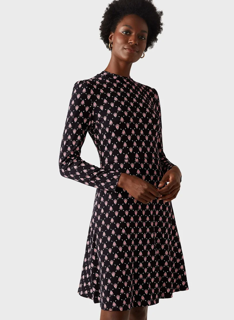 Marks & Spencer Jersey Printed Knee Length Skater Dress