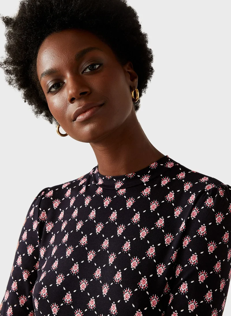 Marks & Spencer Jersey Printed Knee Length Skater Dress