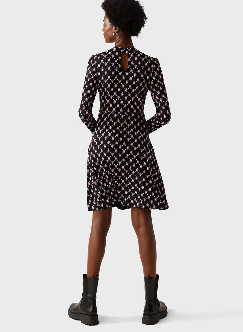 Marks & Spencer Jersey Printed Knee Length Skater Dress