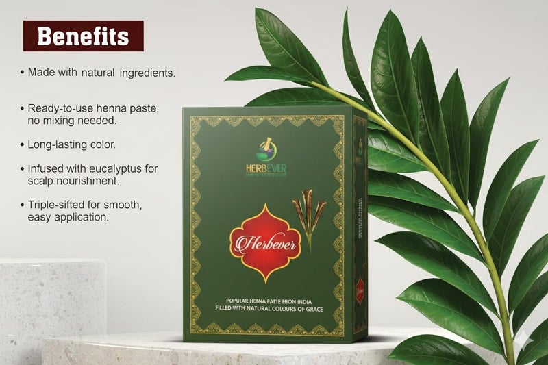 Herbever 12-Pack Ready to Use Henna Hair Color Cones â€“ Reddish Brown Henna Paste Tubes for Spot Hair Coloring & Root Touch-Up â€“ Long-Lasting Henna-Based Hair Color for Women - Image 4