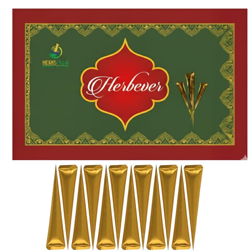 Herbever 12-Pack Ready to Use Henna Hair Color Cones â€“ Reddish Brown Henna Paste Tubes for Spot Hair Coloring & Root Touch-Up â€“ Long-Lasting Henna-Based Hair Color for Women - Image 1