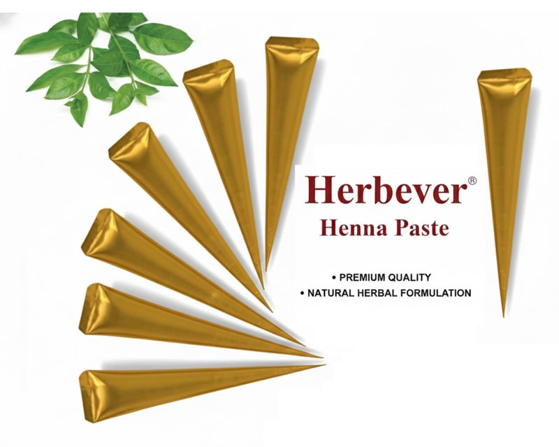Herbever 12-Pack Ready to Use Henna Hair Color Cones â€“ Reddish Brown Henna Paste Tubes for Spot Hair Coloring & Root Touch-Up â€“ Long-Lasting Henna-Based Hair Color for Women - Image 5