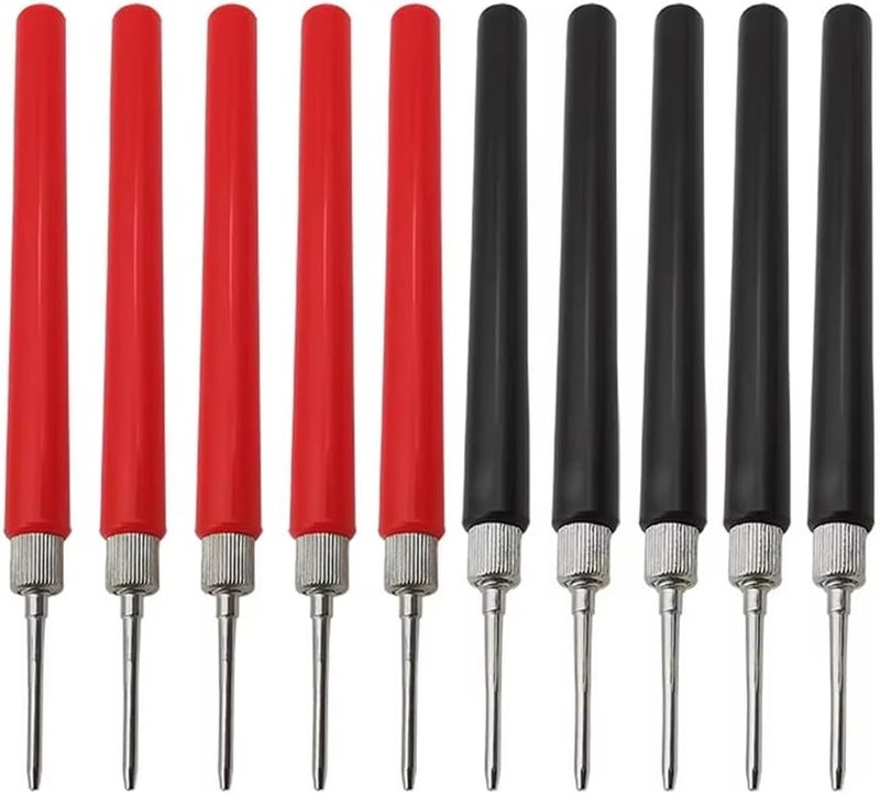 10Pcs Red Black Multimeter Test Probe Tips with Insulated Spring Hook Connectors - Image 1