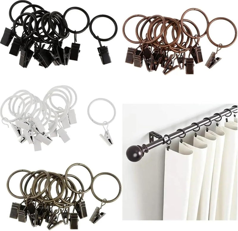 Versatile 50Pcs Curtain Rings Made of Coated with Clips for Bathroom Living Room Decor(White Porcelain 32mm) - Image 5