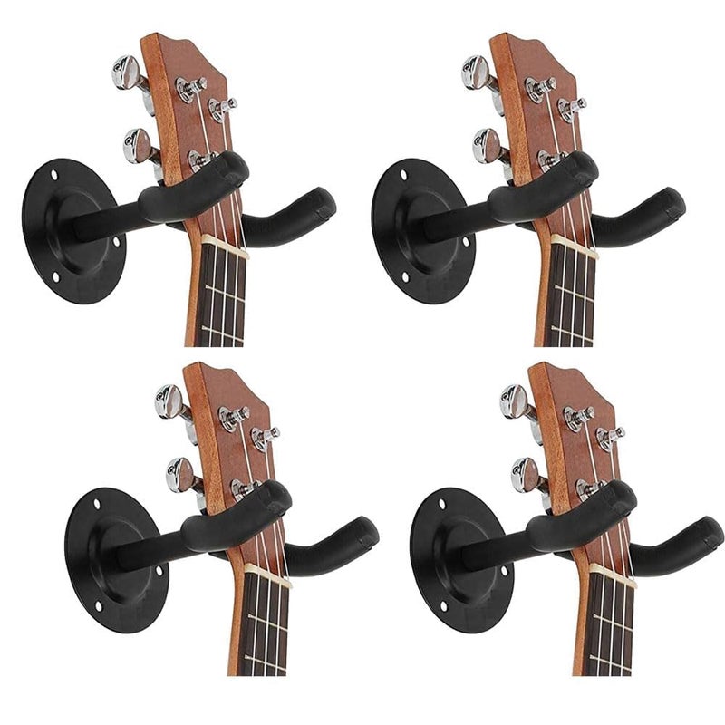 CERLINK Guitar Wall Hanger, Guitar Wall Mount, Guitar Hanger Wall Hook Stand Rack for Acoustic | Electric | Bass Guitar | Banjo | Mandolin, Guitars Accessories (Pack of-4) - Image 1