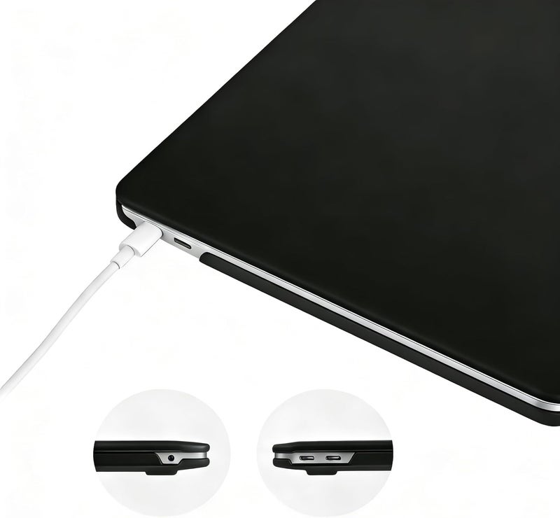 Eoocoo حافظة متوافقة مع ماك بوك برو 13 بوصة M2 2024 2023 2022-2016 إصدار M1 A2338 A2289 A2251 A2159 A1989 A1706 A1708 حافظة صلبة واقية مع غطاء لوحة المفاتيح، واقي شاشة، أسود غير لامع - Image 2