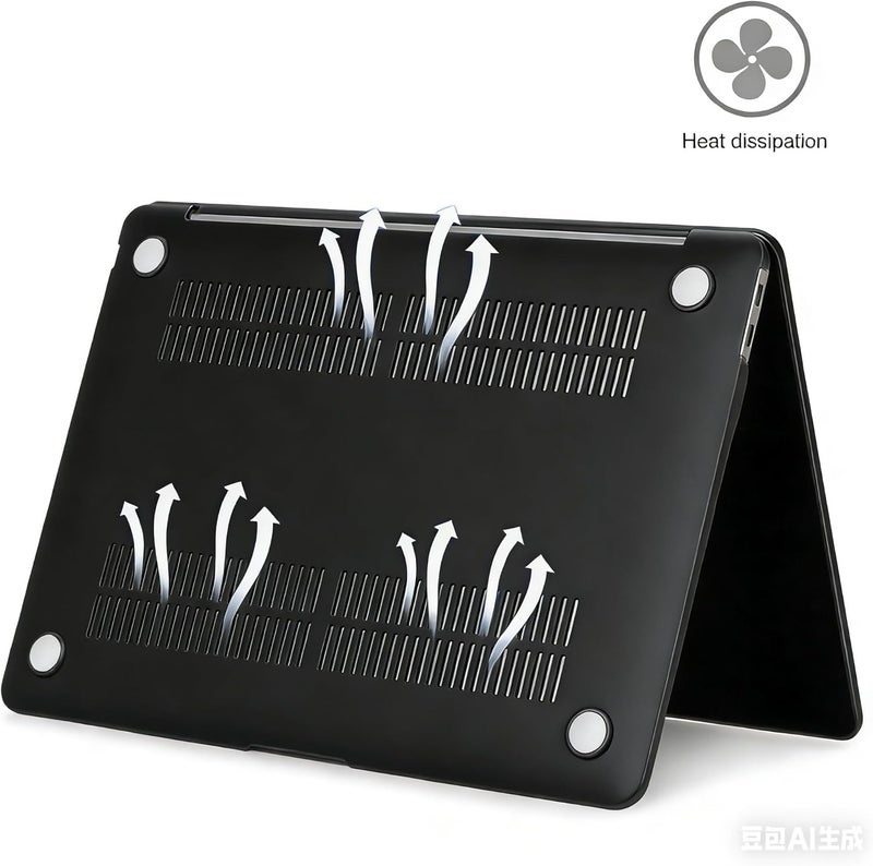 Eoocoo حافظة متوافقة مع ماك بوك برو 13 بوصة M2 2024 2023 2022-2016 إصدار M1 A2338 A2289 A2251 A2159 A1989 A1706 A1708 حافظة صلبة واقية مع غطاء لوحة المفاتيح، واقي شاشة، أسود غير لامع - Image 3