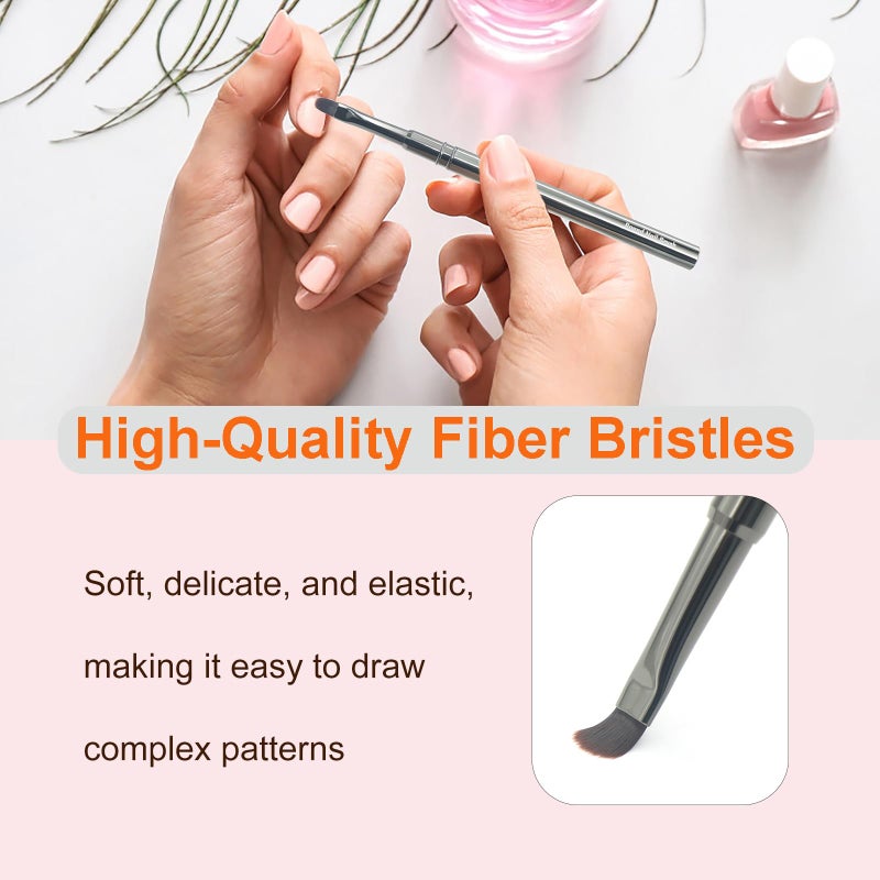 MYR 6Pcs Nail Art Brushes and 2pcs Nano Nail Files, Metal Nail Art Tools, Acrylic Nail Brushes, Nail Brushes for Nail Art, suitable for Gel Dilution, Halo Dyeing, Watercolor and other Nail Design - Image 4
